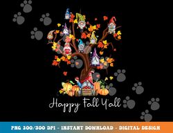 happy fall y all gnomes pumpkin autumn tree thanksgiving png, sublimation copy