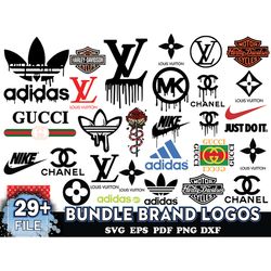 29 fashion brands logo bundle, luxury brands logo svg , gucci svg, louis vuitton svg , balenciaga symbol, gucci logo