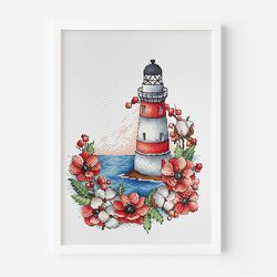 lighthouse cross stitch pattern pdf, lighthouse decor counted cross stitch, sea cross stitch, summer dream cross stitch