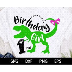 dinosaur birthday girl svg, saurus svg, 1nd birthday svg dxf eps png, second birthday cut files, t-rex shirt design, kid