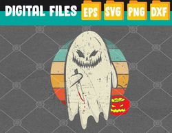 spooky g-host retro halloween svg, eps, png, dxf, digital download