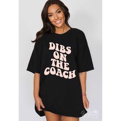 dibs on the coach svg, retro groovy trendy, football basketball baseball hockey svg, sport cheer quote svg, silhouette,