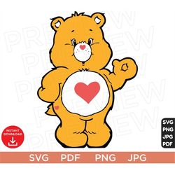 tenderheart bear, care bears svg png pdf / t-shirt svg / cutting file / coffee mug svg / sublimation / cricut / vector s