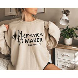 difference maker nurse life svg, nurse svg, cna, nursing, svg, eps, png, silhouette, digital