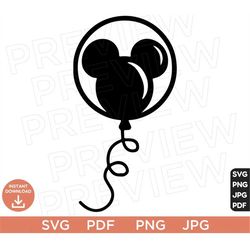 balloon mickey ears svg png , disneyland ears svg clipart svg, cut file cricut, silhouette, cricut design