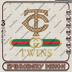 mlb minnesota twins gucci embroidery design, mlb team embroidery files, mlb twins machine embroidery