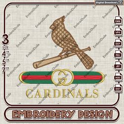 mlb st louis cardinals gucci embroidery design, mlb team embroidery files, mlb cardinals machine embroidery, mlb design
