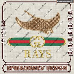 mlb tampa bay rays gucci embroidery design, mlb team embroidery files, mlb rays machine embroidery, mlb design