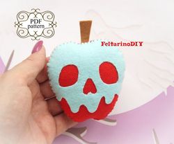 felt poison apple pattern, felt halloween patterns, halloween ornaments patterns, felt toy pattern, felt patterns