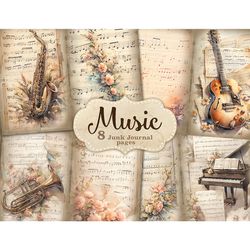 music vintage sheet | junk journal pages