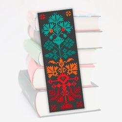 cross stitch bookmark pattern night flower, vintage embroidery pattern, digital cross stitch, gift for book lover