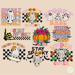 retro halloween bundle, retro halloween svg, groovy halloween sublimation designs, hippie halloween png, spooky svg, sub