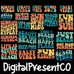 retro summer svg bundle, summer svg, beach svg, summertime svg, funny beach quotes svg, summer quotes svg, svg files for