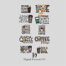 coffee png, peace love coffee bundle png, coffee please, cowhide, western coffee, cold like my soul, sublimation designs