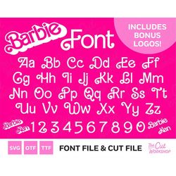 retro barbi font letters 1970s 1980s curls babe doll includes bonus logos | svg otf ttf clipart digital download sublima