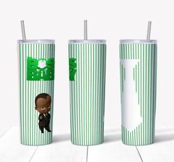 boss baby african american boy green 20oz tumbler, boss baby afro clipart, boss baby afro png, instant download