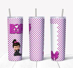 boss baby girl pink tumbler design, 20 oz skinny tumbler design, sublimation image, tumbler wrap, boss baby png