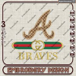 mlb atlanta braves gucci embroidery design, mlb team embroidery files, mlb braves machine embroidery, mlb design