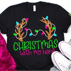 christmas with my herd svg, antler with lights svg, christmas svg, christmas svg,christmas svg design, christmas cut fil