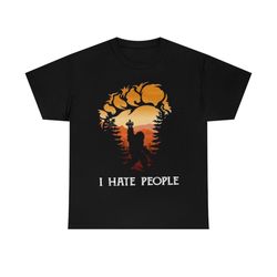 bigfoot hiking fuck i hate people t-shirt