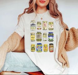 pickle jars t-shirt, vintage canned pickles t-shirt, pickle lover