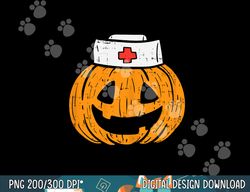 pumpkin nurse funny scary halloween costume rn cna icu girls png, sublimation copy