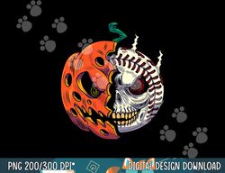 pumpkin skull design for men boys halloween baseball player png, sublimation copy
