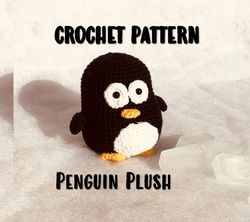 crochet pattern penguin, crochet penguin pattern, how to crochet penguin, penguin plush, downloadable pdf pattern