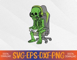 Gaming Halloween Skeleton Scary Gamer Funny Svg, Eps, Png, Dxf, Digital Download