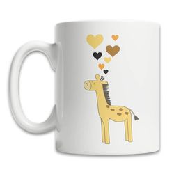 cute giraffe mug - funny giraffe mug - giraffe heart mug - cute giraffe gift - giraffe lover gift idea - i love giraffes