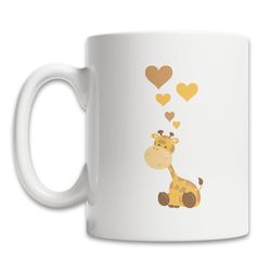 cute baby giraffe coffee mug  - love giraffes mug - adorable giraffe mug - baby giraffe gift - cute giraffe mug - i love