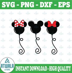 mickey mouse balloon svg, minnie mouse balloons svg, disney balloons svg, png, dxf, cricut, silhouette, cameo cut file,