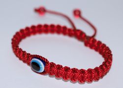 evil eye bracelet,  evil eye protection wristband, adjustable braided bracelet, protection charm for man and woman