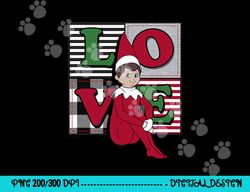 elf on the shelf christmas love stacked plaid squares logo png, sublimation copy