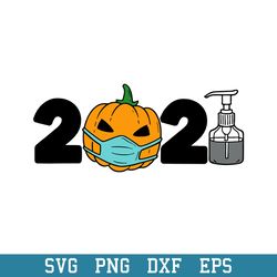 2021 pumpkin wearing mask halloween, halloween svg, png dxf eps digital file