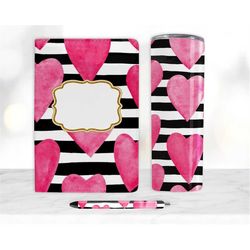 heart stripes sublimation bundle, journal template, 20oz tumbler design, pen wrap water slide epoxy waterslide pen wrap