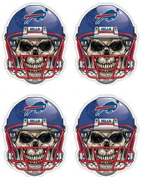 qty of 4 full color 2 inch buffalo bills skull vinyl decal sticker