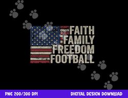 faith family freedom football - vintage american flag player png, sublimation copy