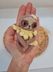 crochet sloth, sloth miniature, sloth toy, crochet sloth doll, cute sloth, mini sloth, mini sloth stuffed animal, sloth