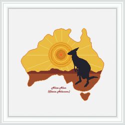 cross stitch pattern map australia silhouette kangaroo sun sunset sunrise landscape country counted crossstitch patterns