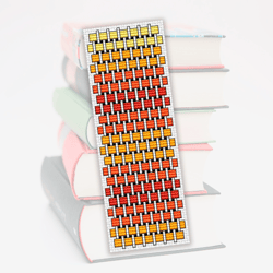 cross stitch bookmark pattern geometric, rattan cross stitch, bookmark embroidery pattern, yellow orange colored