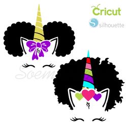 unicorn afro team svg printable and compatible with cricut and silhoutte