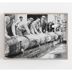 prohibition wall art, beer barrels, black and white art, vintage wall art, bar wall decor, beer kegs, digital download,