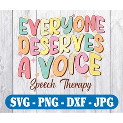 retro speech therapy speech language pathologist therapist svg, everyone serves a voice speech therapy flower retro svg,