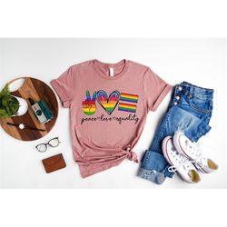 peace love equality shirt, rainbow flag shirt, gay pride shirt, pride month shirt, gay rights shirt, gay rainbow shirt,