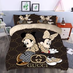 Mickey Minnie Mouse Gucci Fashion Logo Luxury Brand Bedding Sets, Bedroom  Decor , Decorations For Home Bedding Sets