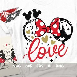 love mouse bow svg, valentine's day svg, heart castle svg, valentine shirt svg, love mouse print, valentine mouse svg, d
