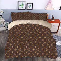 Louis Vuitton Luxury Brand white and gray bedding set