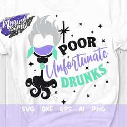 poor unfortunate drunks svg, bad girls drinking club svg, wicked wasted svg, chillin villain svg, drink party svg, dxf,