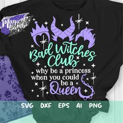 bad witches club svg, wicked halloween svg, chillin villain svg, perfectly wicked svg, bad queen svg, mouse ears svg, dx